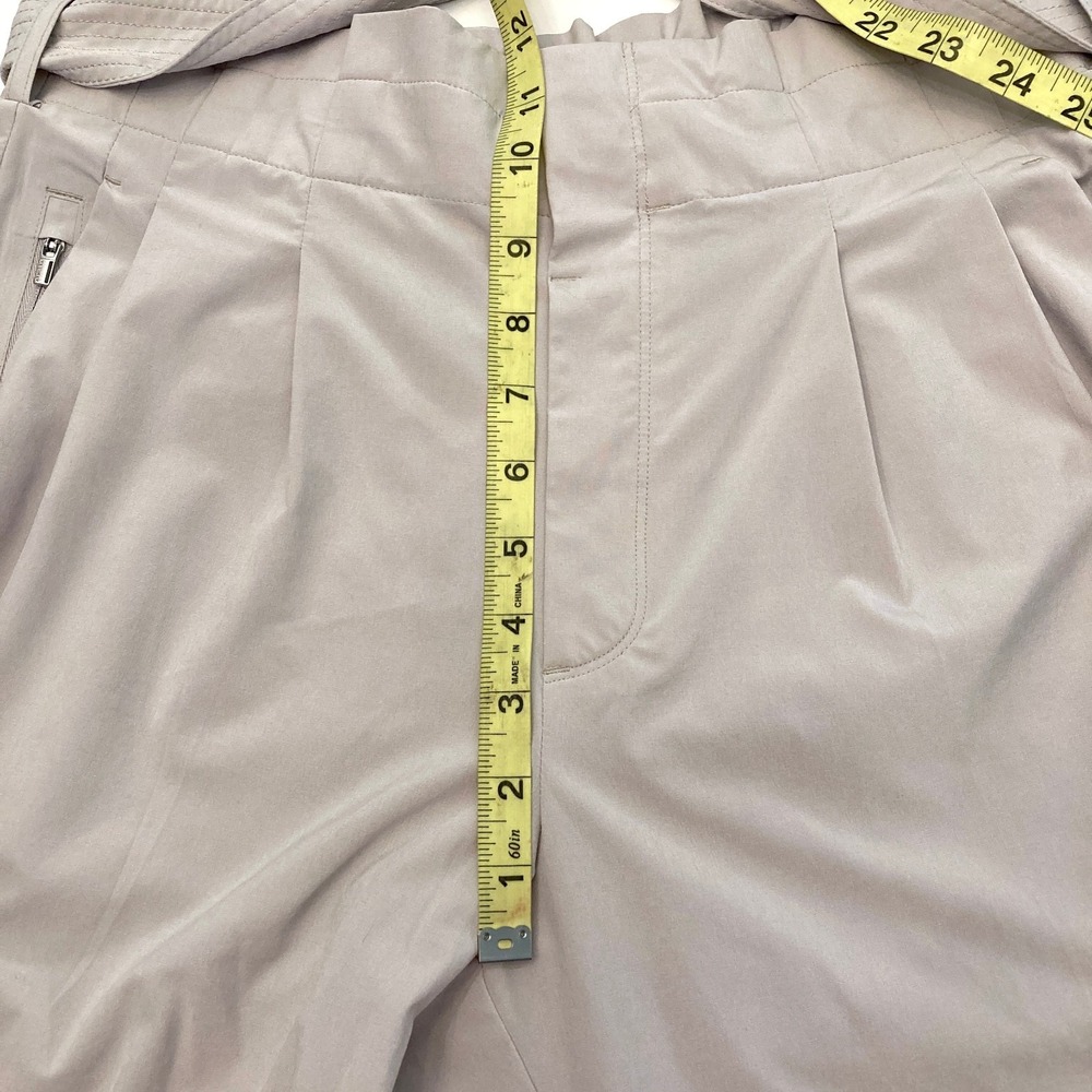 Athleta Skyline II Pant Womens 8‎ Beige Paperbag Pleated Front Athleisure Tie - Picture 4 of 7